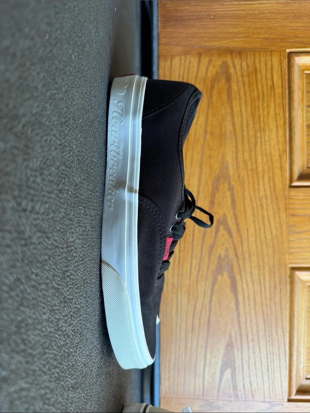 Vans-HEARTBREAKER 🖤❤️‍🩹-Black Canvas Low-Top Sneakers with Red Insoles